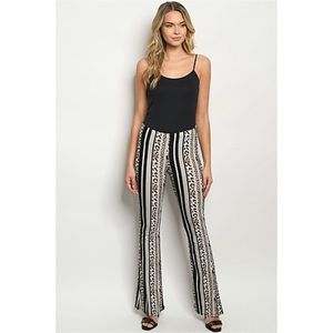 HELLO MISS Leopard print striped bell bottoms